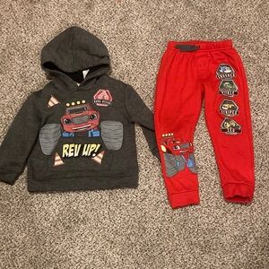 Blaze Nickelodeon Gray Hoodie with red sweat pants